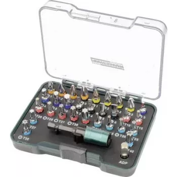 Ensemble d'embouts de tournevis Brüder Mannesmann M29710 32 pièces avec porte-embouts magnétique à changement rapide