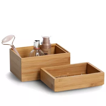 Boîtes organisatrices Zeller Natural 17 x 12 x 12 cm (13319)