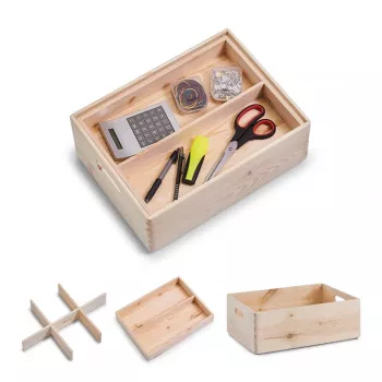 Zeller 13321 set de caisses polyvalentes, 3 pièces, bois résineux