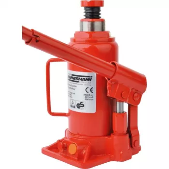 BRÜDER MANNESMANN Cric hydraulique bouteille 10 t avec soupape de surcharge, rouge (M00710)