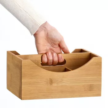 Boîte de rangement Zeller Nature 25 x 18 x 12 cm Bambou 13336
