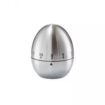 ZELLER 27245 minuteur à œufs en acier inoxydable, minuteur de cuisine mécanique 60 minutes, argent