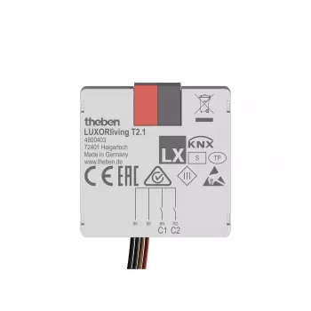 Theben LUXORliving T2.1 interface à bouton-poussoir 2 canaux encastrée 4800403