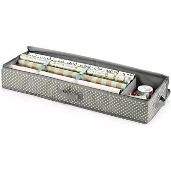 Organiseur de papier cadeau Zeller gris/blanc 90 x 30 x 12 cm (14665)