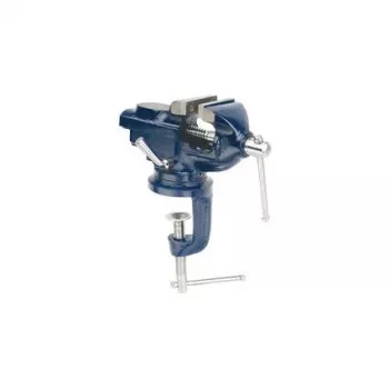 BRÜDER MANNESMANN 713-050 étau à serre-joint avec fixation sur table, largeur de mâchoire 50 mm, corps en zamak, mâchoires en acier trempé, bleu