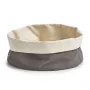 Zeller Panier à pain 18006 – Panier en tissu pliable avec cadre métallique, gris, 20 x 20 x 7 cm