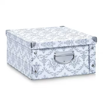 Boîte de rangement Zeller 17973 Vintage, 40 x 33 x 17 cm, carton, blanc