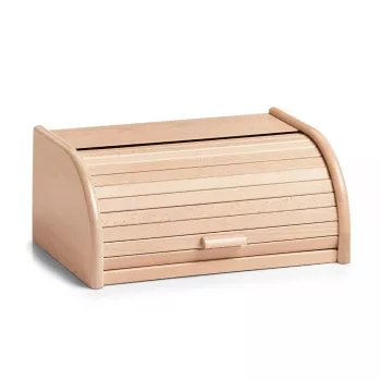 Zeller 20463 Boîte à pain à couvercle roulant, hêtre