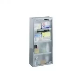 ZELLER Armoire à pharmacie 57x27x12 cm acier inoxydable, verrouillable, 2 étagères, fixation murale (99193)