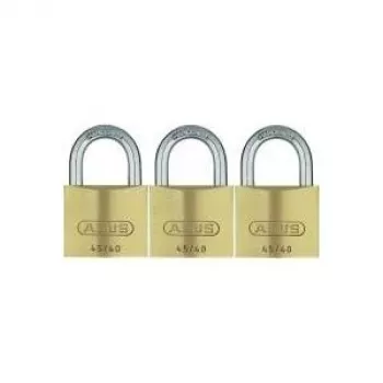 Ensemble de cadenas à clé ABUS 82 Series en laiton, à clé unique, corps 45 mm, lot de 3 11825 8