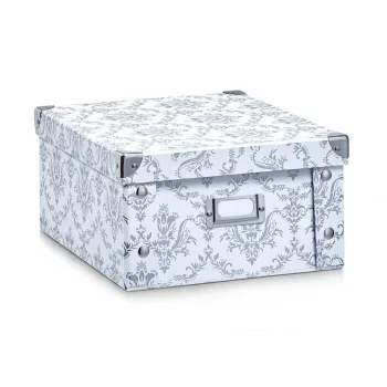 Boîte de rangement vintage Zeller 17972, 31 x 26 x 14 cm, carton, blanche