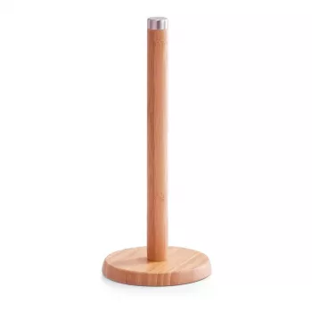 Support porte-essuie-tout en bambou ZELLER sur pied, naturel, dévidoir à papier autoportant 25283