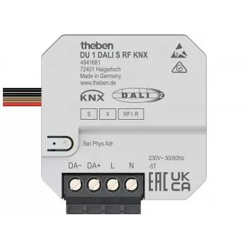 Theben DU 1 DALI S RF KNX UP Flush-Mounted KNX RF DALI Actuator, 1 Channel, Broadcast 4941681