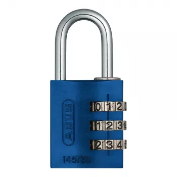Cadenas à combinaison en aluminium ABUS 145/30, 3 chiffres, bleu