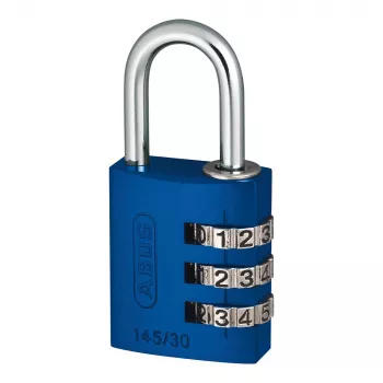 Cadenas à combinaison en aluminium ABUS 145/30, 3 chiffres, bleu