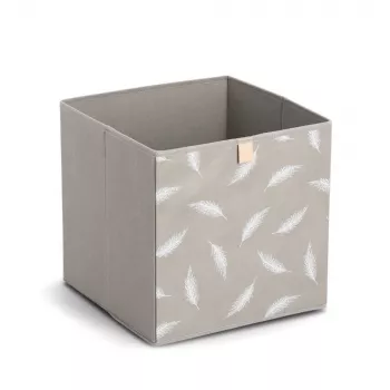 Boîte de rangement Zeller Feather taupe 32 x 32 x 32 cm 14537