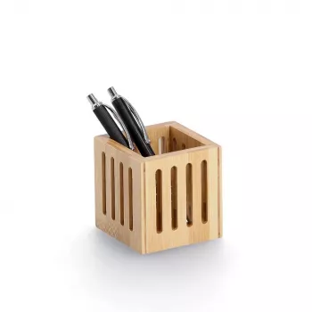 Pot à stylos Zeller en bambou marron 8x8x8 cm 15201