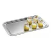 APS CLASSIC Plat de service rectangulaire 530x325 mm argent nickelé chromé brillant avec lignes
