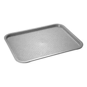 Plateau fast-food APS 410 x 305 mm, polypropylène gris, hauteur 20 mm, 1 pièce (538)