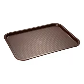 Plateau fast-food APS 450 x 355 mm, polypropylène marron, 20 mm de hauteur (542)
