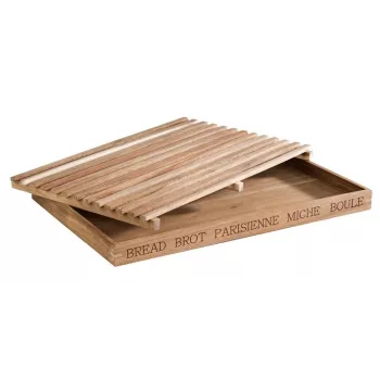 Planche à pain APS LETTER 480x340x30 mm en bois d'acacia avec tiroir à miettes amovible