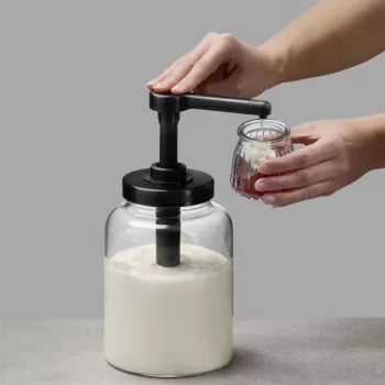Distributeur doseur en verre APS DISPENSA 1,7 L, transparent/noir 93290