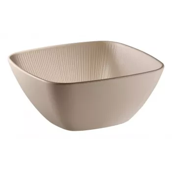 Plateau de service carré APS NERO 250 x 250 mm sable mélamine empilable lavable au lave-vaisselle résistant à la chaleur 85417
