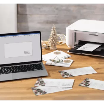 50 enveloppes de Noël Sigel Scandinavian Christmas DIN long sans fenêtre