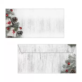 50 enveloppes de Noël Sigel Scandinavian Christmas DIN long sans fenêtre