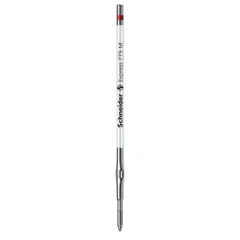 Recharges de stylo à bille Schneider Express 775 rouges moyennes, standard G2, pointe en acier inoxydable, corps métallique, 20 pièces (50-7762)