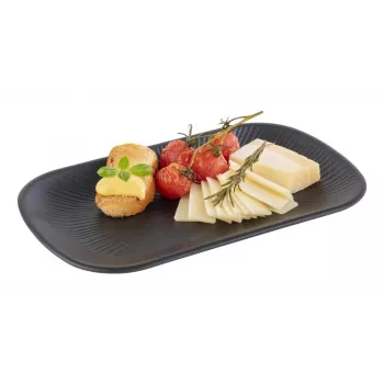 Plat de service APS NERO GN 1/4, mélamine, noir, 265 x 162 x 25 mm 85281