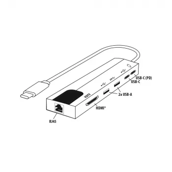 E+P USB-C Multiport Adapter 6-in-1 MPA6 Black/Silver