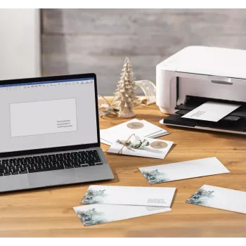 50 enveloppes de Noël Sigel Eucalyptus Magic DIN Long sans fenêtre