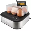 Cuiseur à œufs ProfiCook PC-EK 1276 pour jusqu'à 6 œufs avec annonce vocale, acier inoxydable / noir 501276