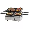 Appareil à raclette PROFI COOK PC-RG 1301 pour 4 personnes avec plaque en fonte réversible, boîtier en acier inoxydable 501301