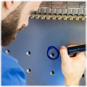 Marqueur permanent Schneider Maxx 280, pointe biseau 4-12 mm, bleu 128003
