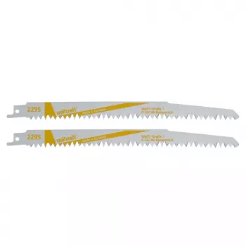 Wolfcraft 2295000 lames de scie sabre 230 mm, lot de 2, HCS, 6 TPI, pour bois et plastique
