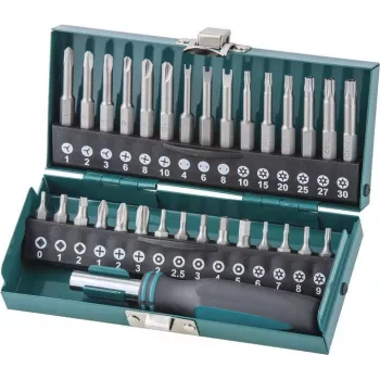 Coffret d'embouts de sécurité Wolfcraft 31 pièces avec porte-embout magnétique à changement rapide, acier S2, queue hexagonale 1/4