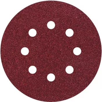 Wolfcraft 2259100 set de disques abrasifs auto-agrippants pour ponceuse excentrique, 125 mm, grains P80/P120/P240, 25 pièces, perforés