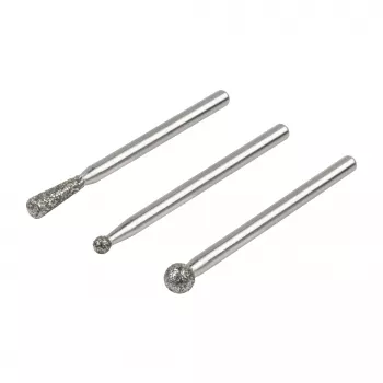 Wolfcraft 5988000 ensemble de meules diamant, boule et cône, 3 pièces