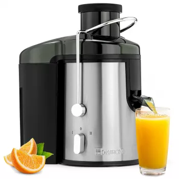Clatronic AE 3666 Centrifugal Juicer - Black/Stainless Steel, 400 W, 1.5 L Pulp Container, 2 Speeds 263804