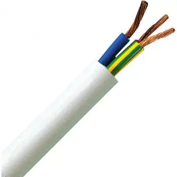 Câble d'alimentation HEINRICH KOPP H05VV5-F 3G1,5 mm² blanc flexible en PVC résistant à l'huile 25 m 151825002