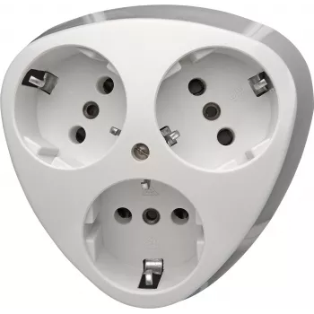 Prise Schuko en saillie HEINRICH KOPP, 3 voies, blanc arctique 100502000