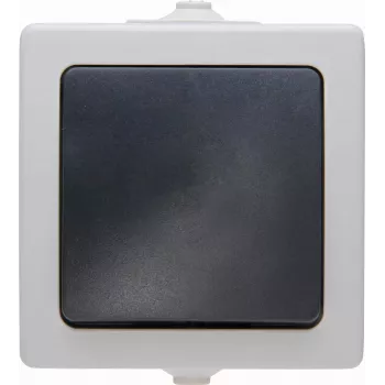 Heinrich Kopp 565756004 Mécanisme d'interrupteur va-et-vient, noir-gris, encastré, 10A 250V