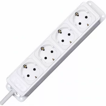 HEINRICH KOPP multiprise 4 prises Schuko blanche, sans interrupteur, câble 1,4 m 127102016
