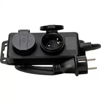 HEINRICH KOPP multiprise 2 prises Schuko, sans interrupteur, noire, 1,5 m 223002043
