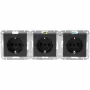 HEINRICH KOPP HK07 KombiQuick prise Schuko triple, anthracite, encastrée, 16 A, 250 V, protection enfant, sans halogène 133415001