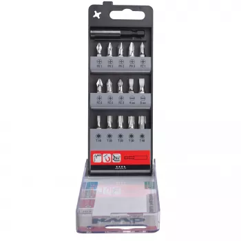 Ensemble de 16 embouts de tournevis kwb 107420 avec fonction de maintien, 25 mm, hexagonaux 1/4 inch