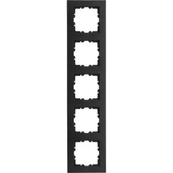 Cadre de recouvrement HK07 PURE 5 postes HEINRICH KOPP, noir mat, IP20 (407250000)