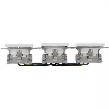 HEINRICH KOPP HK07 KombiQuick 3-Way Horizontal Schuko Socket Outlet with Child Protection, Pure White 133429002
